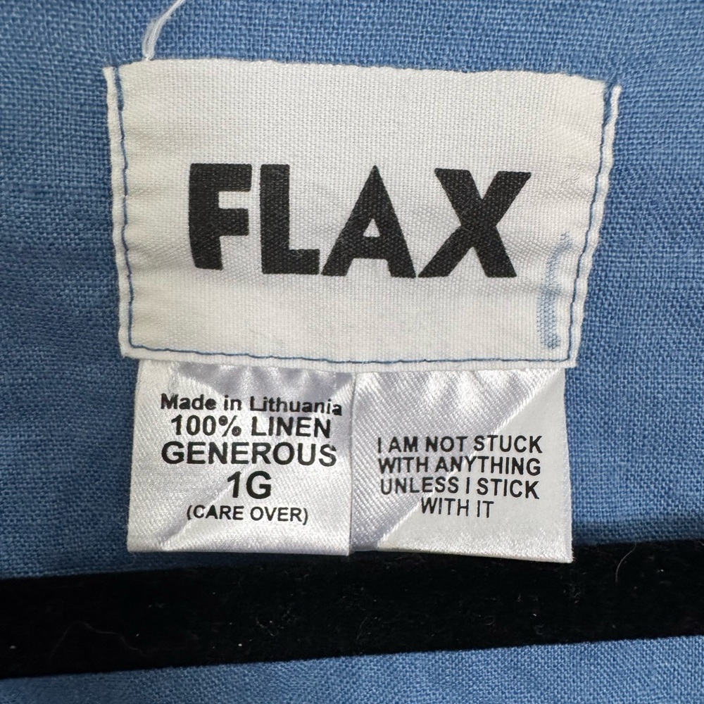 Flax Women's Blue Button-Up Top 100% linen - Picture 2 of 3